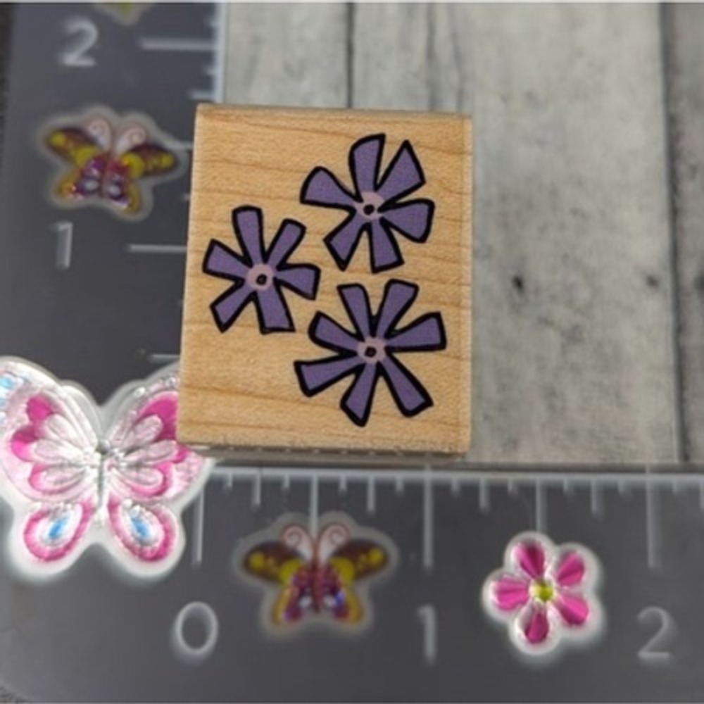 Hero Arts Flower Patch 2002 Rubber Stamp Wood #K113